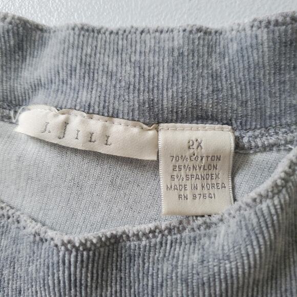 J. Jill Top & Skirt Set Womens 2X 3X Gray Knit Long Sleeve Elastic Waist Modest - Picture 11 of 16